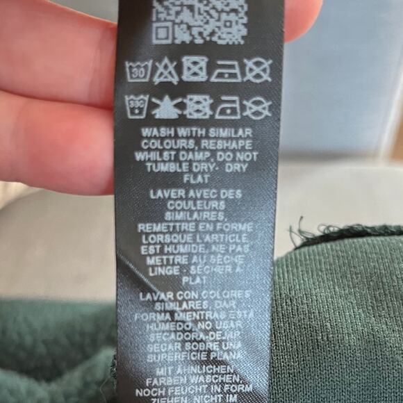 Topshop Green Quarter Zip Casual Fleece Pullover Hoodie Oversized Medium NWOT - Picture 11 of 13